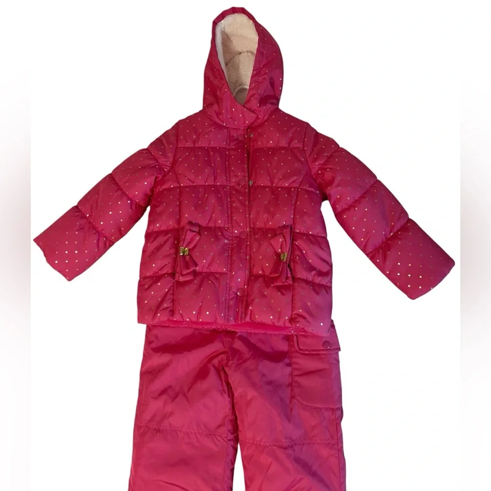 Carter’s Girls Pink Winter Coat & Snow Pants Set Size 5-6 Water-Resistant NWOT